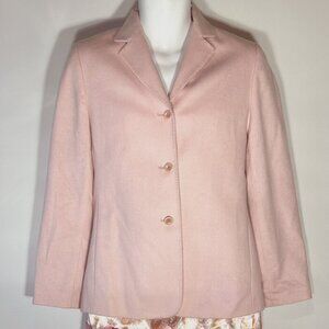 Valerie Stevens SZ 8P Petal pink wool blend blazer Office Old Money Preppy Quiet